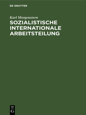 cover image of Sozialistische internationale Arbeitsteilung